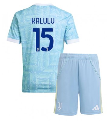 Juventus Pierre Kalulu #15 Udebanetrøje Børn 2025-26 Kortærmet (+ Korte bukser)